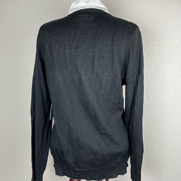 NWT Sag Harbor Womens Argyle Collard Button Down Cardigan Sweater Size M - Picture 4 of 6